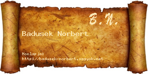 Badusek Norbert névjegykártya